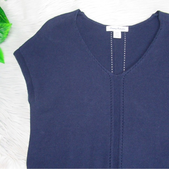 TOMMY BAHAMA V-Neck Cotton Knit Tunic Short Sleeve Top Women’s Size Small - Picture 4 of 9